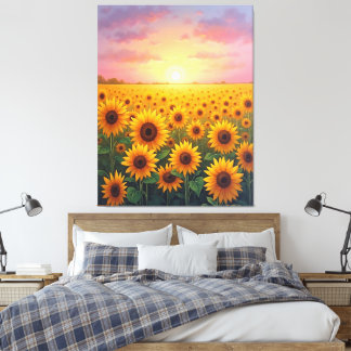 Toile Terrain de tournesol