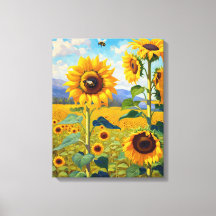 Terrain de tournesol avec des abeilles occupées Ar