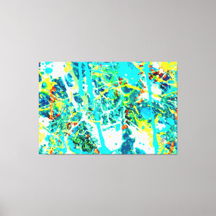 Toile Terre 2 Point Oh Vert Cyan Abstrait