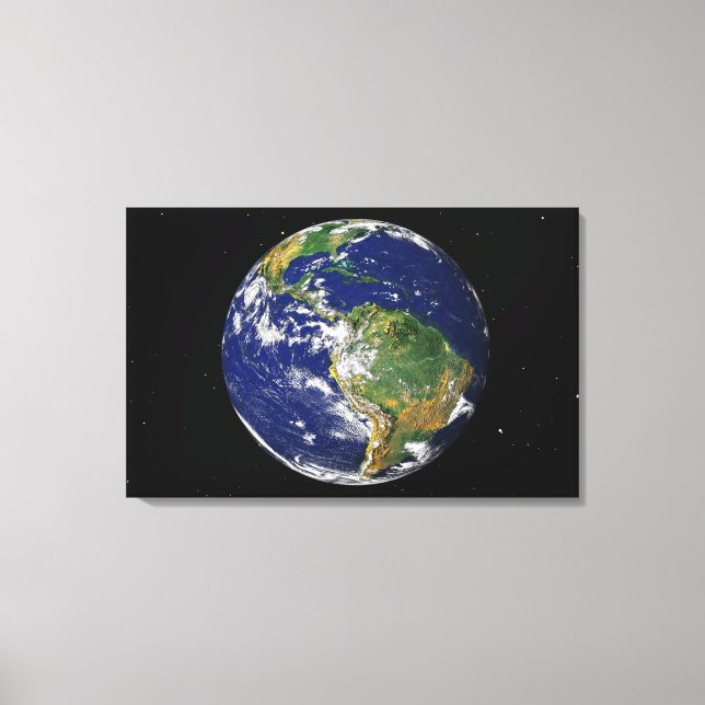 Toile Terre entière montrant l'Amérique du Sud (Recto)