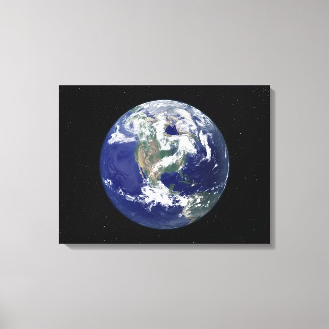 Toile Terre entièrement éclairée centrée sur l'Amérique  (Recto)