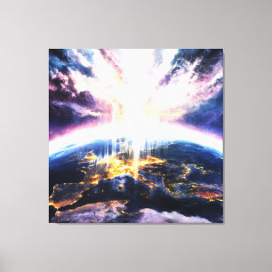 Toile *~* Terre Monde Lumière Cosmique Céleste AP70