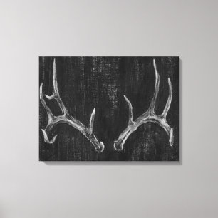 Toile Tête d'animal de cerf rustique sur tableau de bord