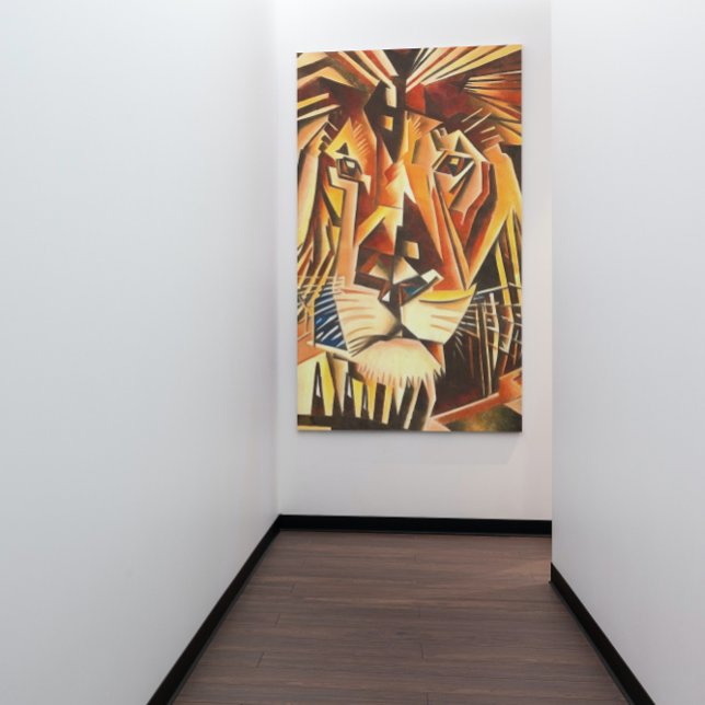 Toile Tête de lion Peinture Cubiste moderne (Créateur téléchargé)