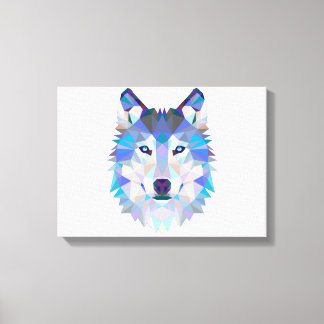 Toile Tête de loup polygonale géométrique