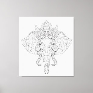 Toile Tête d'éléphant Zendoodle 6