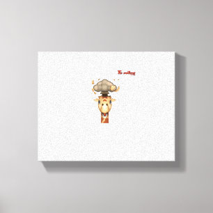 Toile tête émoji explosant visage de girafe