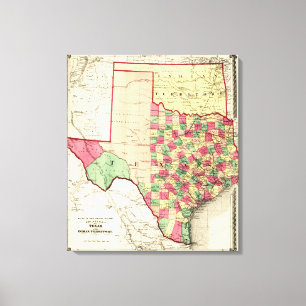 Toile Texas et territoire indienCarte panoramique