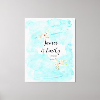 Toile Texas Watercolor Wedding Guest Book Alternative