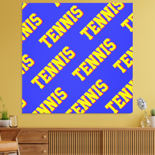 Toile Texte gras jaune vif violet répétition PICKLELBALL