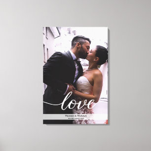 Toile Texte personnalisé de photo de mariage des jeunes