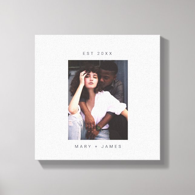 Toile Texte photo personnalisé minimaliste (Recto)