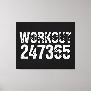 Toile Texte usé et rayé Workout 247365 blanc