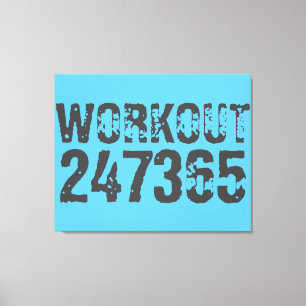 Toile Texte usé et rayé Workout 247365 bleu