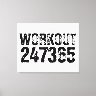 Toile Texte usé et rayé Workout 247365 noir