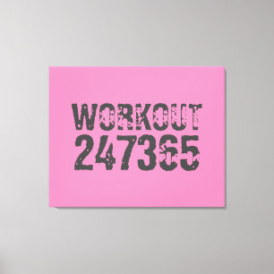 Toile Texte usé et rayé Workout 247365 rose