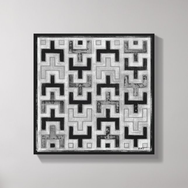 Toile Textile de boue africain avec Motifs géométriques (Recto)