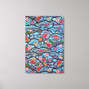 Toile Textile japonais Kimono vintage (Bingata)