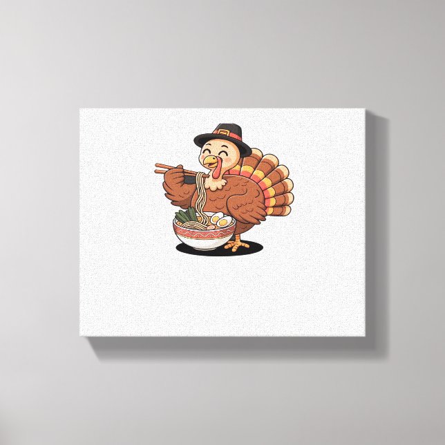 Toile thaiksgiving turkey eats ramen Oversize T-shirt (Recto)