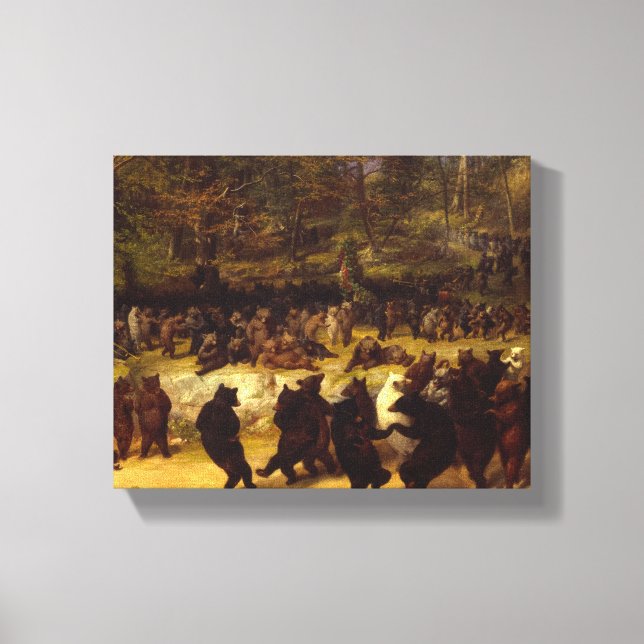Toile The Bear Dance, 1870 par William Holbrook Beard (Recto)