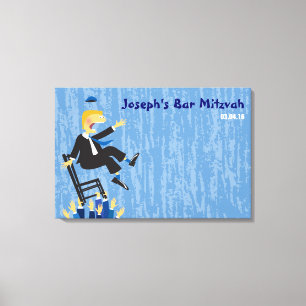 Toile The Hora Chair Dance Bar Mitzvah Sign-In Board