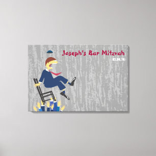 Toile The Hora Chair Dance Bar Mitzvah Sign-In Board