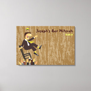 Toile The Hora Chair Dance Bar Mitzvah Sign-In Board