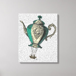 Toile Théière 1 de vol verte et jaune