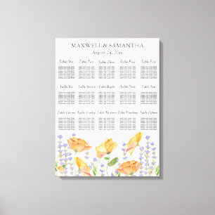 Toile Thème Fleur sauvage du tableau de bord Mariage aqu