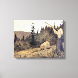 Toile Theodor Kittelsen - Op Under Fjeldet Toner En Lur