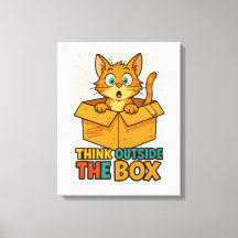 Think Outside The Box – Funny Cat Cartoon