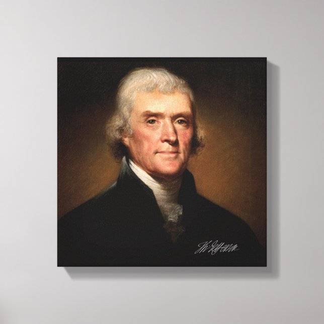 Toile Thomas Jefferson par Rembrandt Peale. Signature. (Recto)