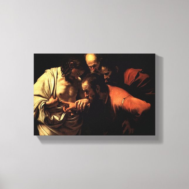 Toile Thomas mit son doigt dans le côté percé de Jésus (Recto)