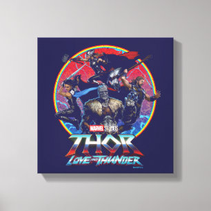 Toile Thor : Love and Thunder Retro Group Graphic