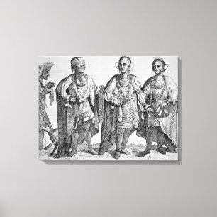 Toile Three American Cherokee Chiefs, 1762 (gravure)