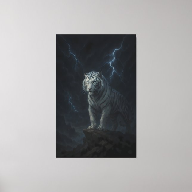 Toile Thunderstorm White Tiger – Storm King Mythic Beast (Recto)