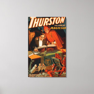 Toile Thurston le grand magicien avec la magie du diable
