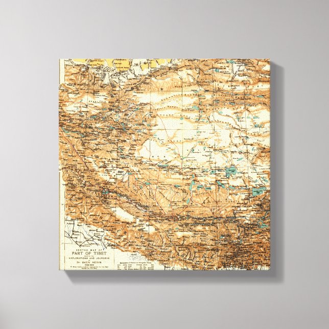 Toile TibetCarte panoramiqueTibet 2 (Recto)