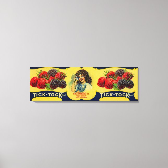 Toile Tick Tock Berry Étiquette (Recto)