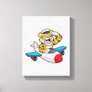 Toile Tiger comme pilote dans l'avion