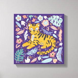 Toile Tiger Cute Floral