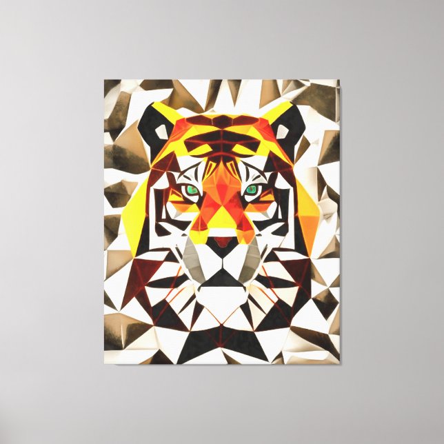 Toile Tiger Tiger Effrayant Symétrie Art géométrique (Recto)