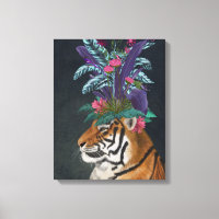 Tigre avec tête tropicale