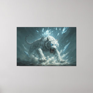 Toile Tigre blanc de givre – Empereur du royaume gelé –
