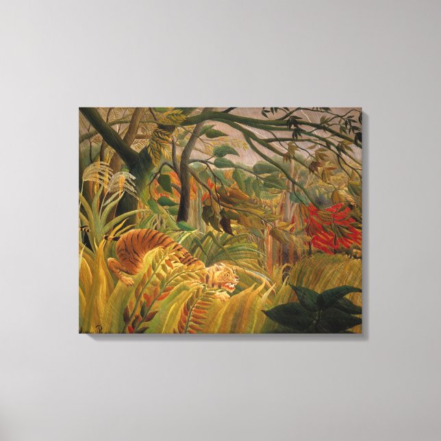 Toile Tigre dans une tempête tropicale par Henri Roussea (Recto)