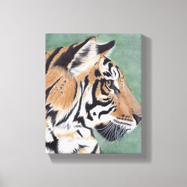 Toile Tigre de Sibérie Pièce originale aquarelle murale (Recto)