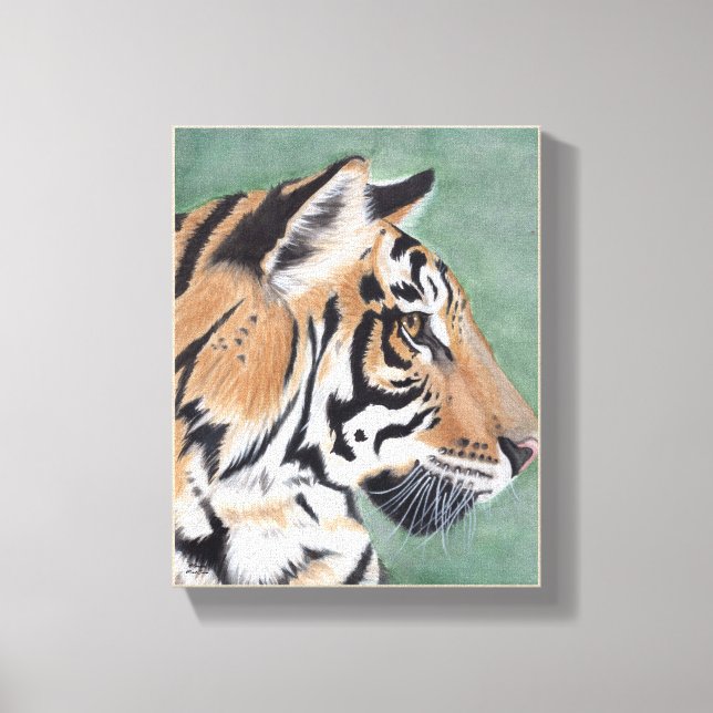Toile Tigre de Sibérie Pièce originale aquarelle murale (Recto)