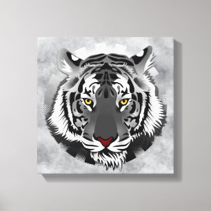 Toile Tigre noir et blanc