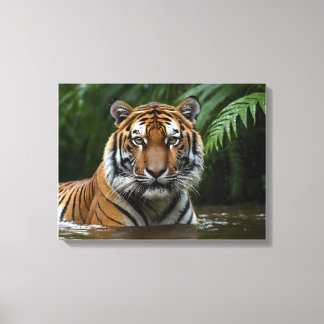 Toile Tigre sous pluie de mousson