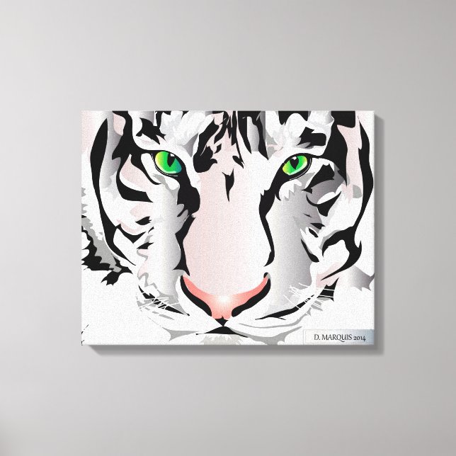 Toile TIGRE SUR CANVAS-BLANC 20 "x 16" (Recto)
